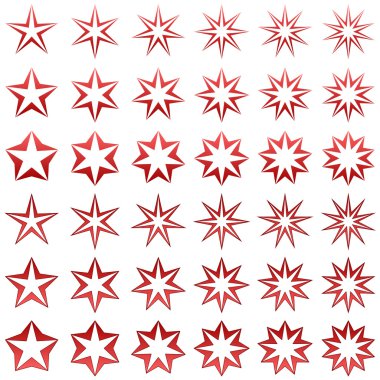 kırmızı yıldız şekli koleksiyonu
