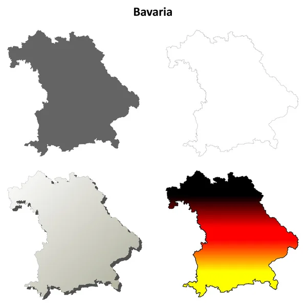 Bayern umreißt Landkarte — Stockvektor