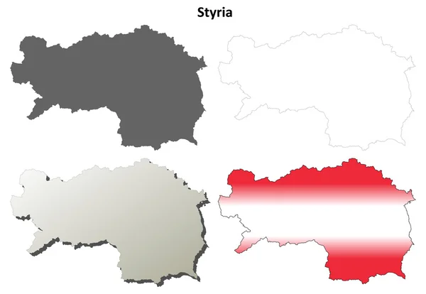 Mapa de contorno da Estíria — Vetor de Stock