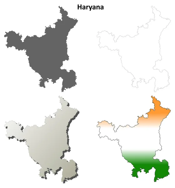 Haryana outline map set — Stock Vector