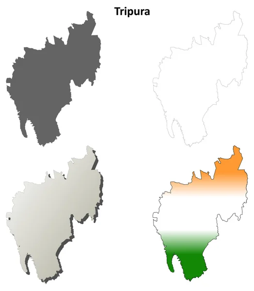 Tripura schema mappa impostata — Vettoriale Stock