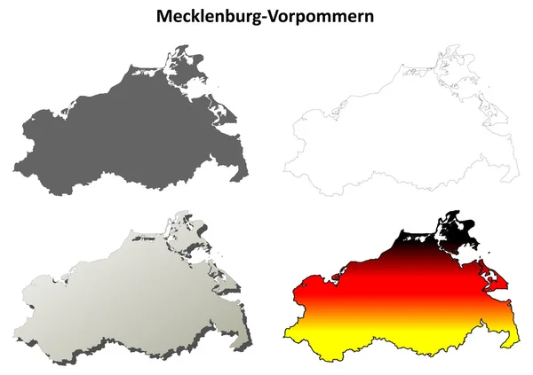 Mecklenburg-Vorpomm ern overzicht kaart set — Stockvector