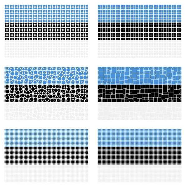 Mozaïek Estland vlag is ingesteld — Stockvector