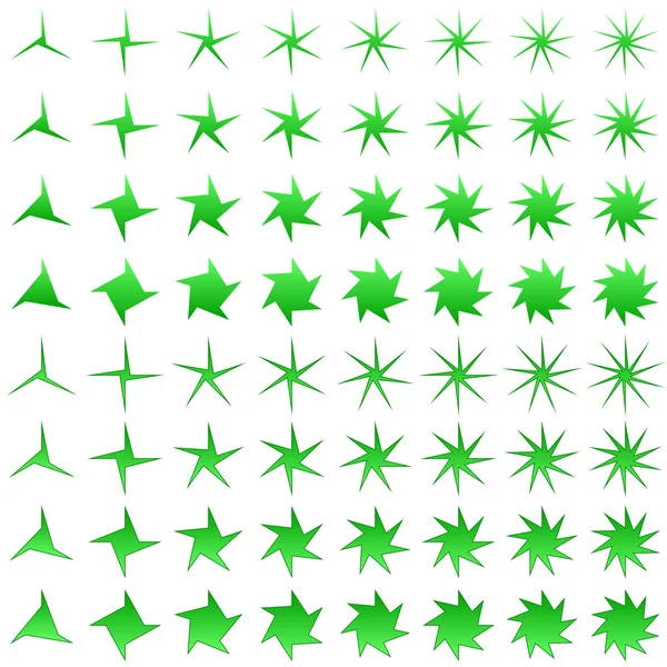 Πράσινο αστέρι σχήμα συλλογή — 图库矢量图片