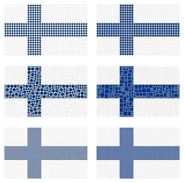Mosaic finland flaggan inställd — Stock vektor
