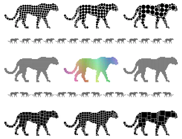Cheetah silhouettes — Stock Vector