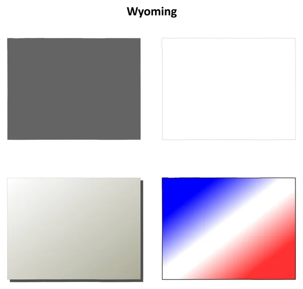 Wyoming schéma carte ensemble — Image vectorielle