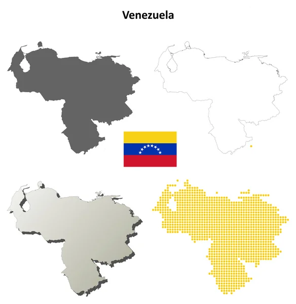 Venezuela esquema mapa conjunto — Vector de stock