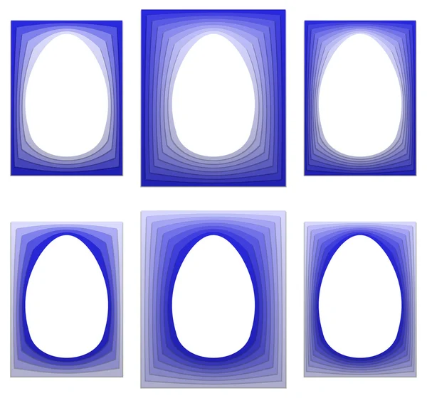 Blue egg shaped frame collection — Stock Vector