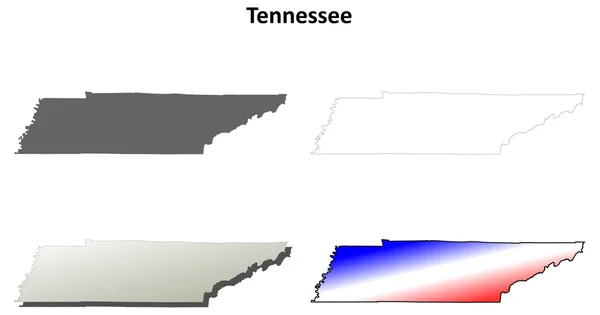 Mapa do esboço do Tennessee definido — Vetor de Stock