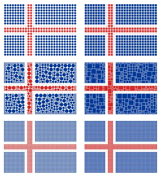 Mosaico Bandera de Islandia — Vector de stock