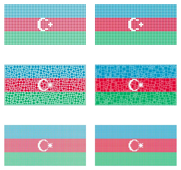 Mosaico Bandeira do Azerbaijão definido — Vetor de Stock