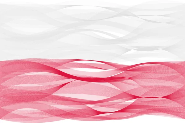 Ligne de vague drapeau de la Pologne — Image vectorielle