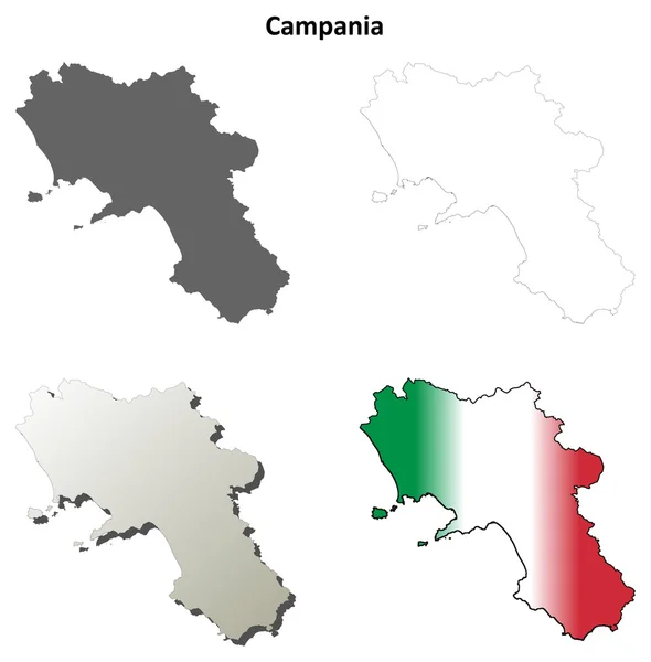 カンパニア州概要地図セット — ストックベクタ