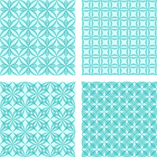 Cyaan naadloze patroon wallpaper set — Stockvector