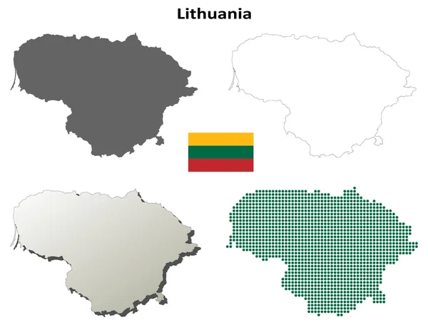 Litauen umreißt Landkarte — Stockvektor