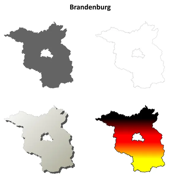 Brandenburg kontur karta set — Stock vektor