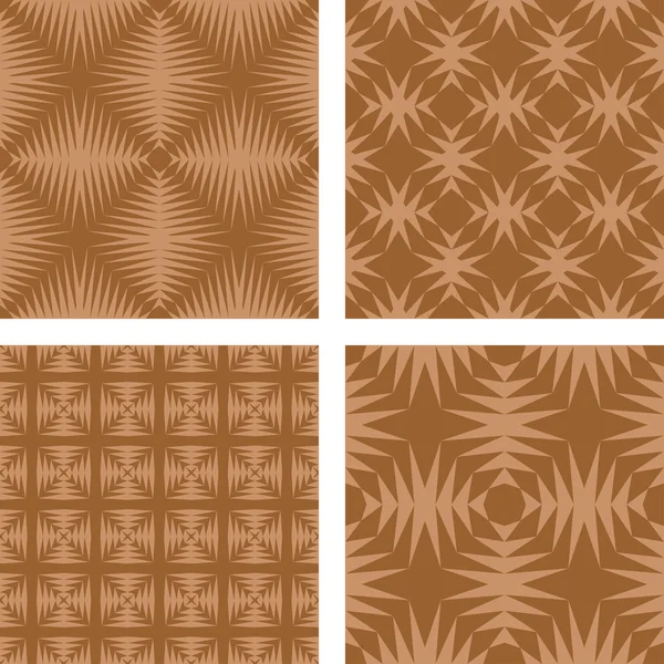 Bruin naadloze patroon wallpaper set — Stockvector