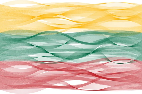 Wave line flag of Lithuania — Stock Vector