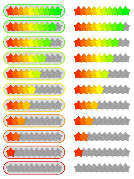 Serie di sistemi di rating stellari — Vettoriale Stock