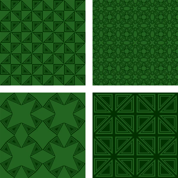Zelený trojúhelník bezešvé vzor sada — Stockový vektor