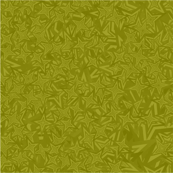 Olive nahtlosen Stern-Muster Hintergrund — Stockvektor