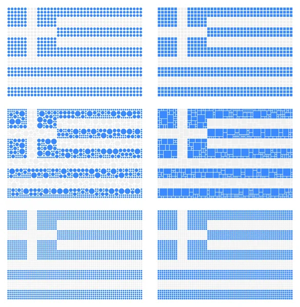 Mosaik Grekland flaggan inställd — Stock vektor