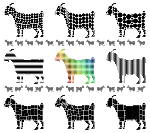 Goat silhouettes — Stock Vector