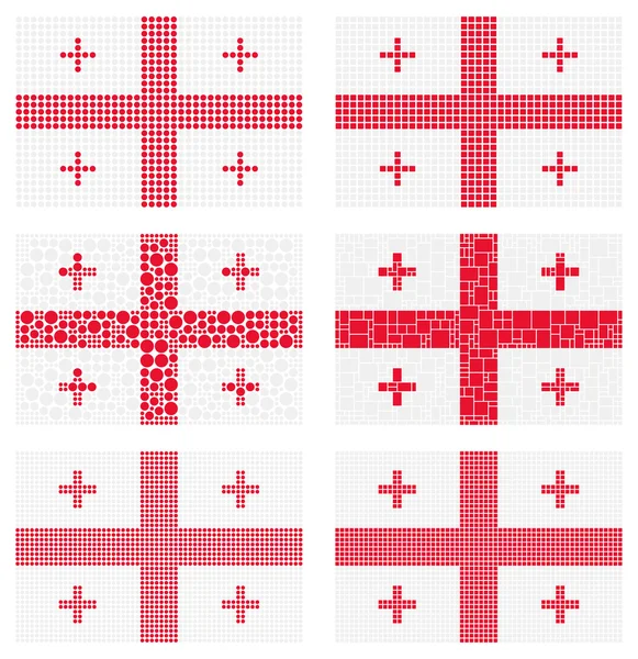 Mosaik Georgien Flagge gesetzt — Stockvektor