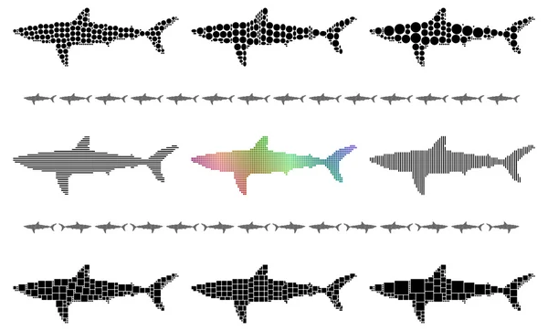 Shark silhouettes — Stock Vector