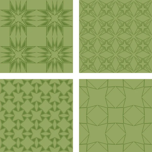 Ensemble de fond de motif sans couture vert — Image vectorielle