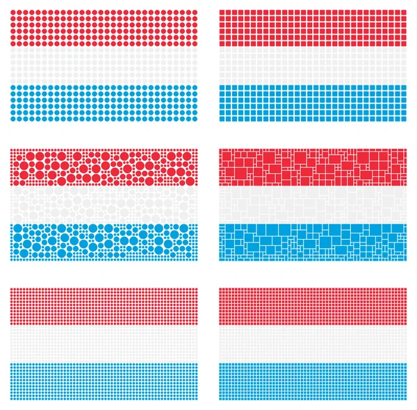 Mosaik luxemburg flagge set — Stockvektor