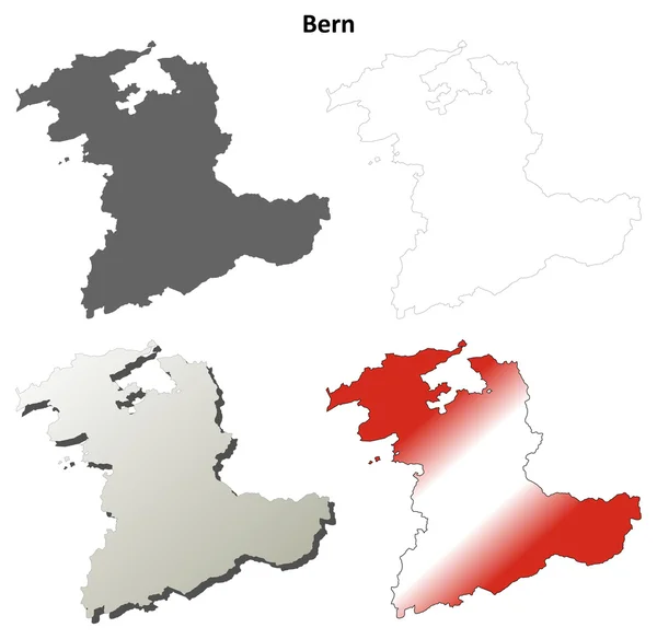 Bern puste szczegółowy opis mapa zestaw — Wektor stockowy