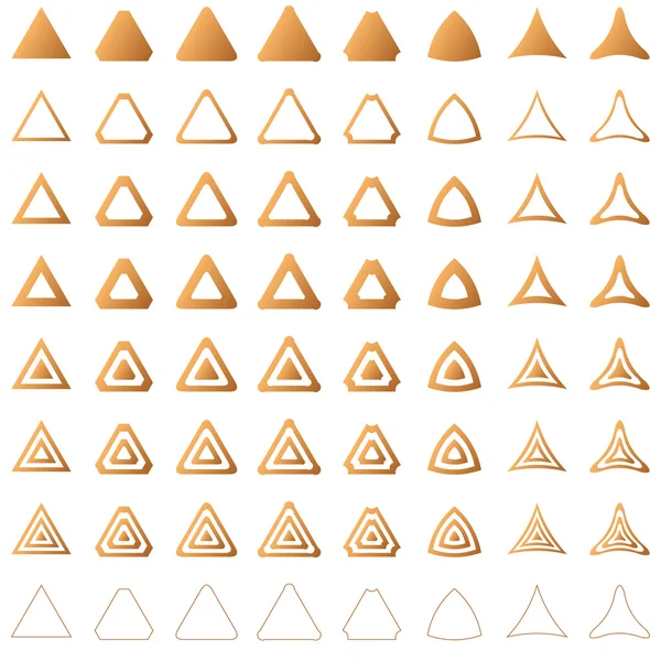 Orange triangle set — Stock Vector