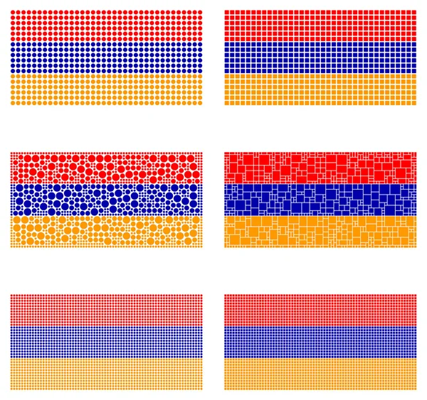 Mosaik Armenien flaggan inställd — Stock vektor