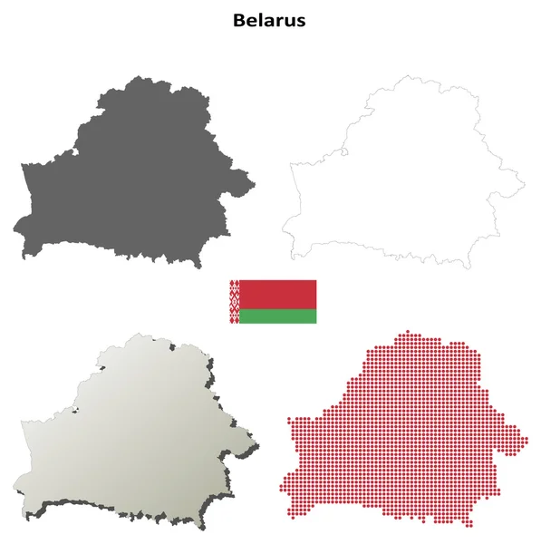 Weißrussland umreißt Kartenset — Stockvektor