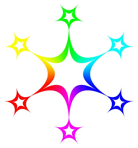 Diseño de estrella arco iris — Vector de stock