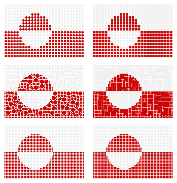 Mosaik Grönland flaggan inställd — Stock vektor