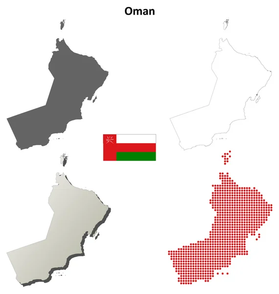 Set mappa contorno Oman — Vettoriale Stock