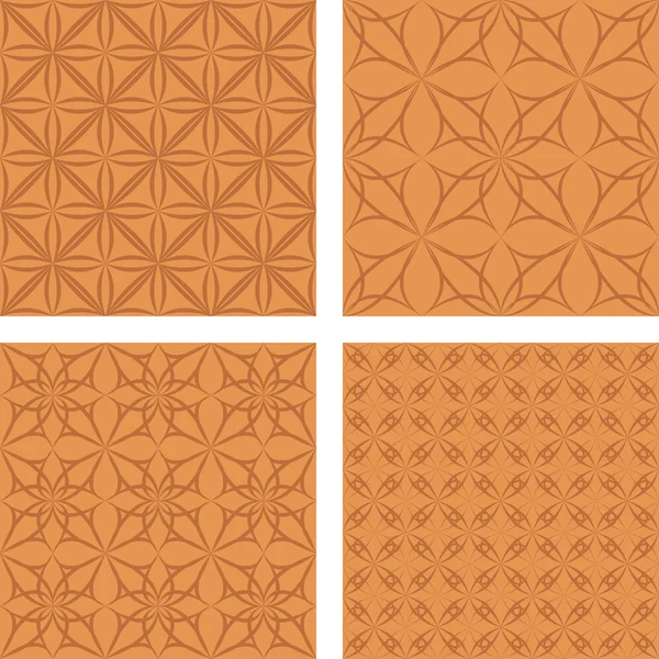 Copper seamless pattern background set — Stock Vector