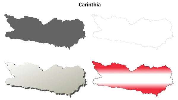 Carintia esquema mapa conjunto — Vector de stock