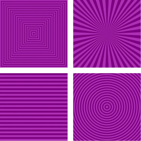 보라색 간단한 스트라이프 패턴 세트 — 스톡 벡터