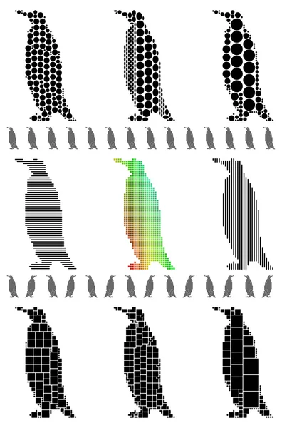 Penguin silhouettes — Stock Vector