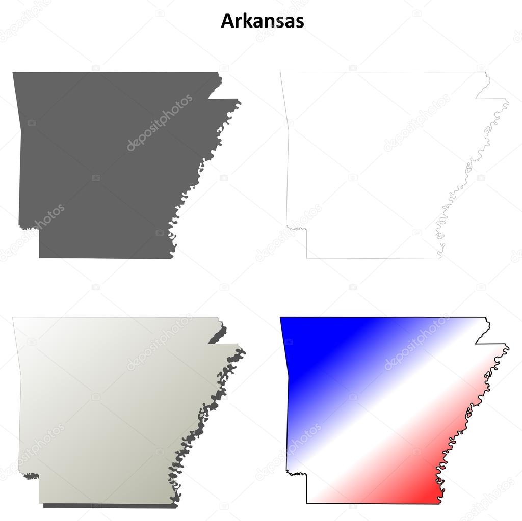 Arkansas outline map set