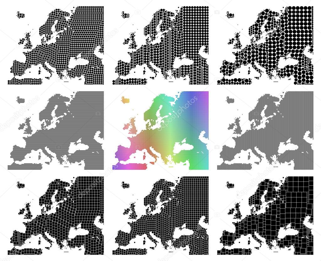 Mosaic Europe map set Stock Vector Image by ©davidzydd #53908247