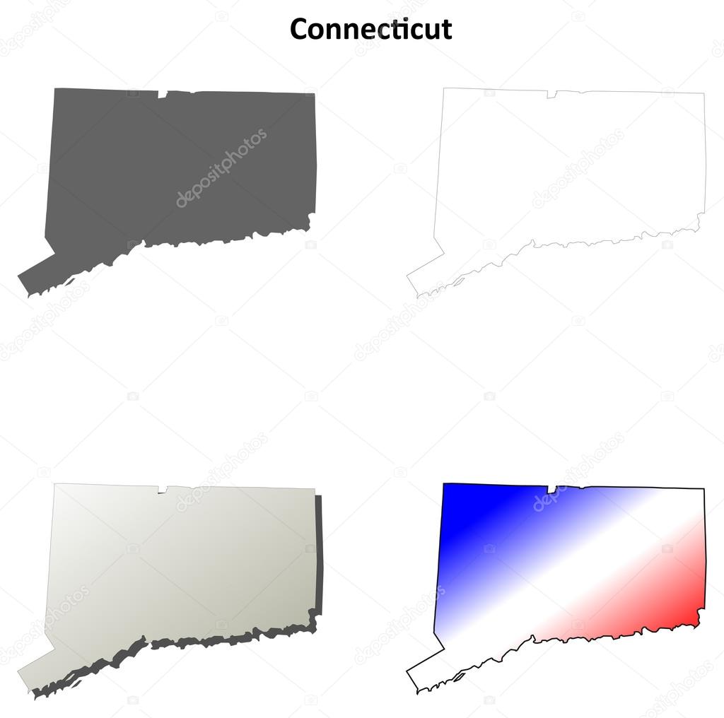 Connecticut outline map set