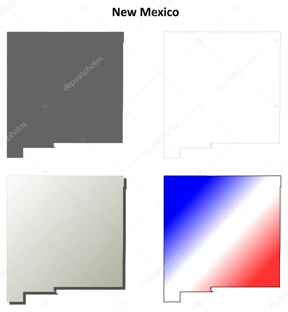 New Mexico outline map set