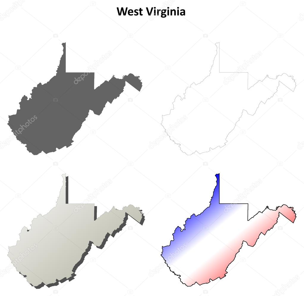 West Virginia outline map set