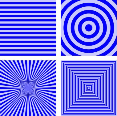 Blue simple striped background set clipart