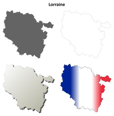 Lorraine boş detaylı anahat harita seti